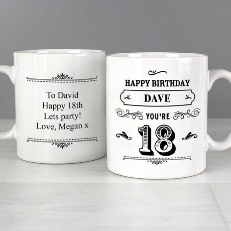 Personalised Birthday Vintage Typography Mug: 1 - Mugs By Gift Moments