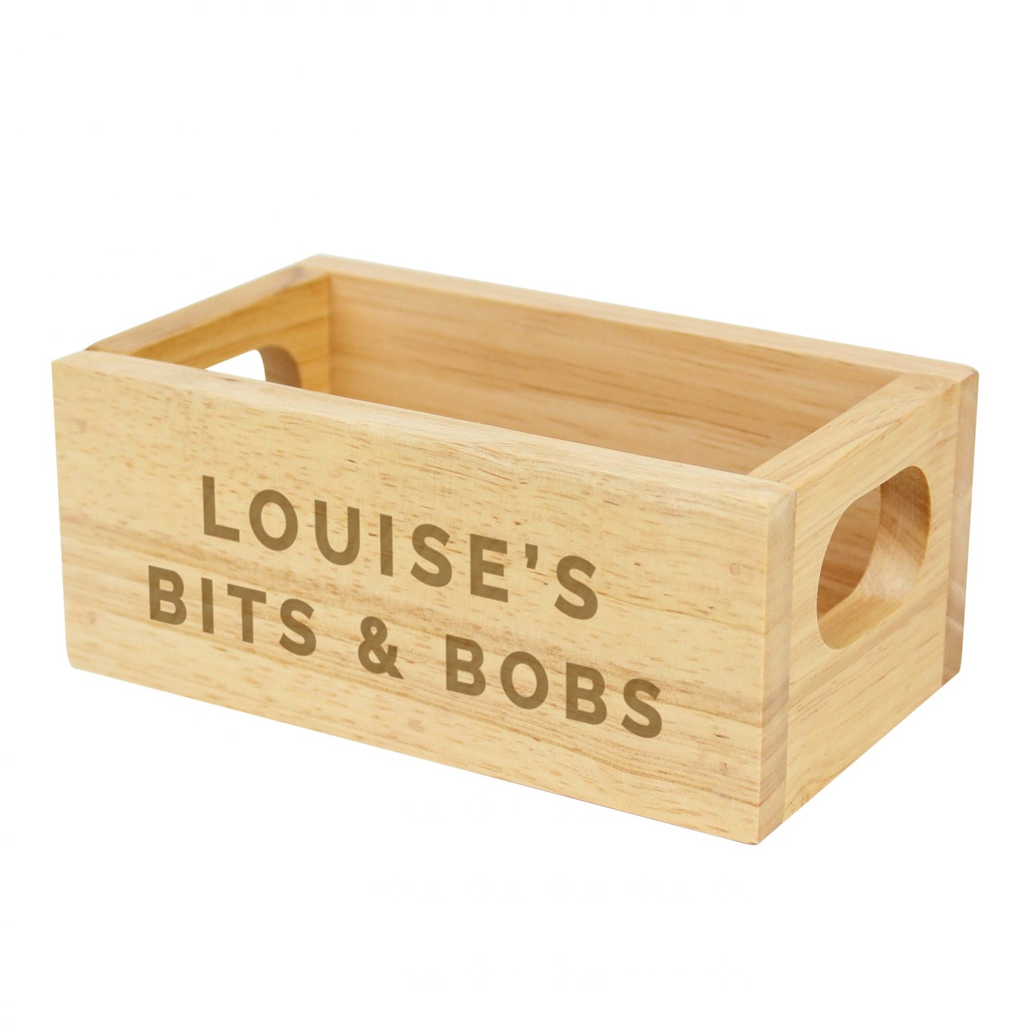 Personalised Bits & Bobs Mini Wooden Crate: 3 - Storage By Gift Moments