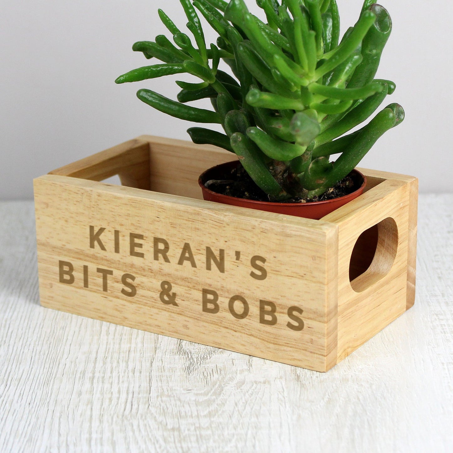Personalised Bits & Bobs Mini Wooden Crate: 2 - Storage By Gift Moments