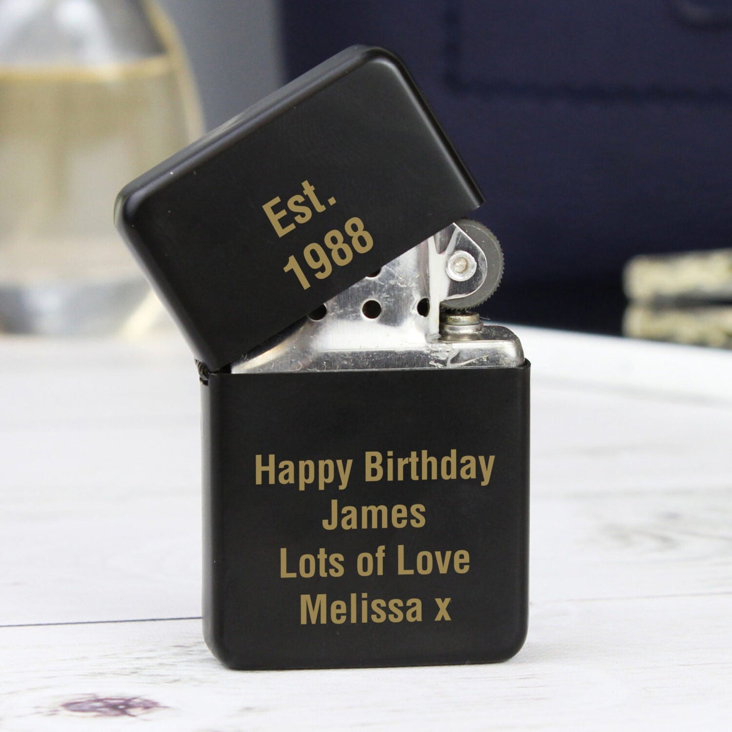 Personalised Black Lighter: 1 - Smoking Accessories By Gift Moments