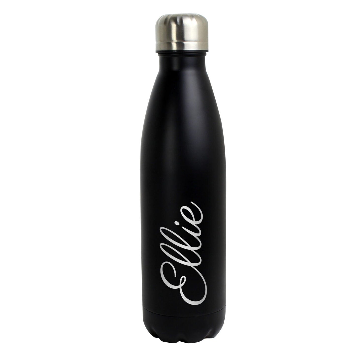 Personalised Black Metal Insulated Drinks Bottle: 6 - Water Bottles By Gift Moments