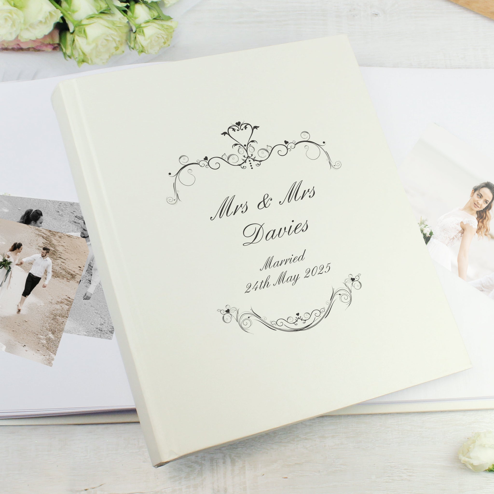 Personalised Black Ornate Swirl Traditional Photo Album: 1 - Photo Albums By Gift Moments