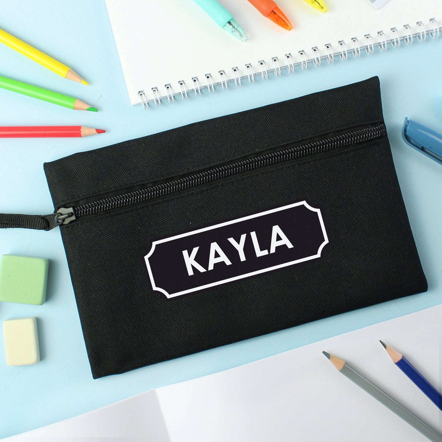 Personalised Black Pencil Case: 3 - Pencil Cases & Sets By Gift Moments