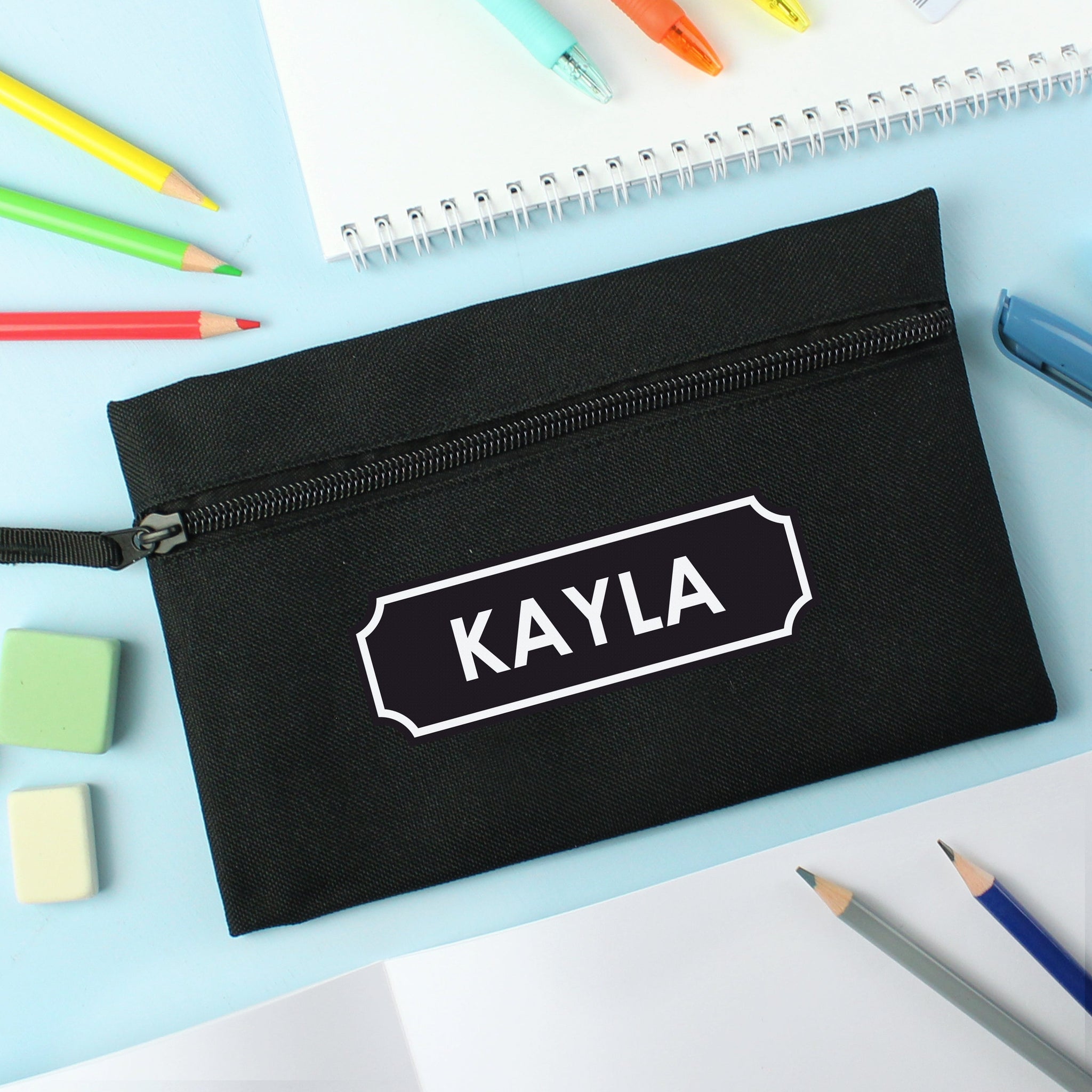Personalised Black Pencil Case: 3 - Pencil Cases & Sets By Gift Moments