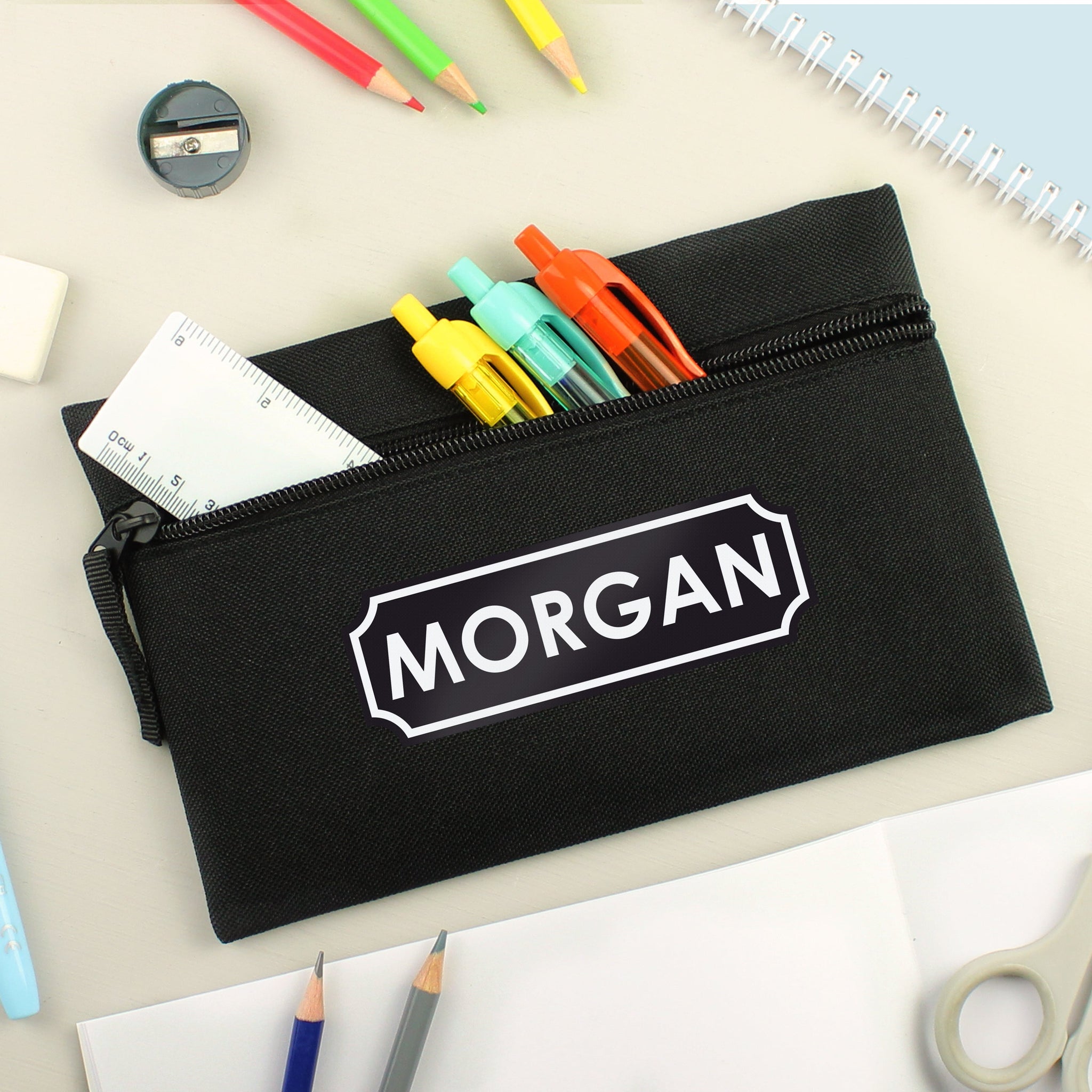 Personalised Black Pencil Case: 1 - Pencil Cases & Sets By Gift Moments