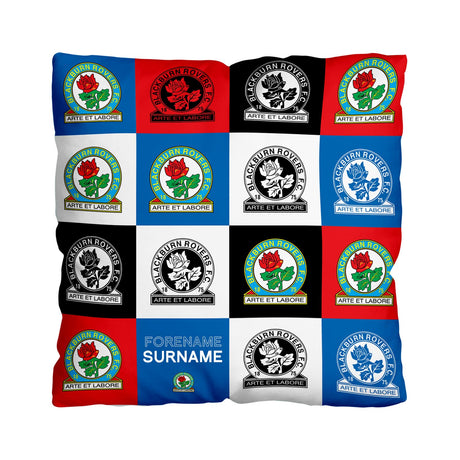 Personalised Blackburn Rovers FC Chequered 18’’ Cushion: 1 - Cushions By Blackburn Rovers