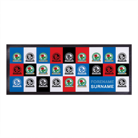 Personalised Blackburn Rovers FC Chequered Bar Runner: 1 - Barware By Blackburn Rovers