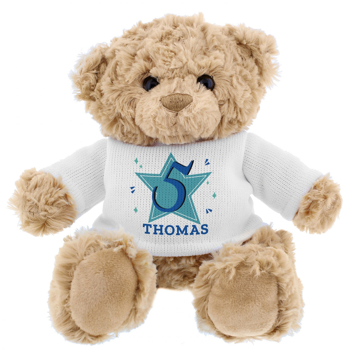 Personalised Blue Big Age Teddy Bear: 4 - Teddy Bears & Soft Toys By Gift Moments