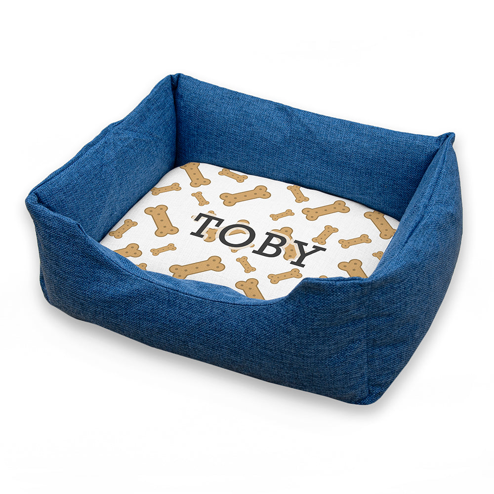 Personalised Blue Biscuit Comfort Dog Beds: 2 - Pet Products By Gift Moments