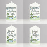 Personalised Blue Church Pillar Candle: 3 - Candles By Gift Moments