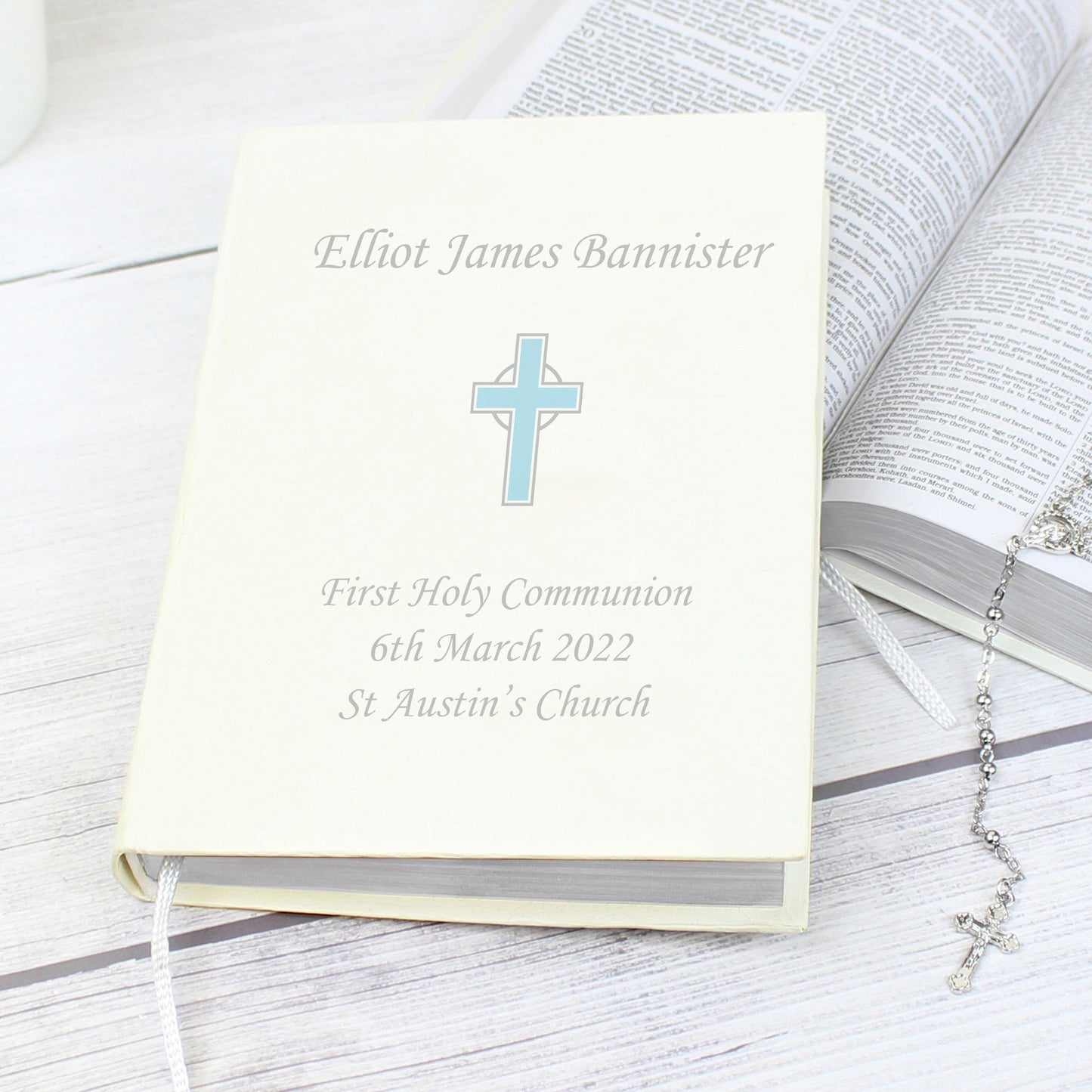 Personalised Blue Cross Holy Bible - Eco-friendly: 2 - Books By Gift Moments