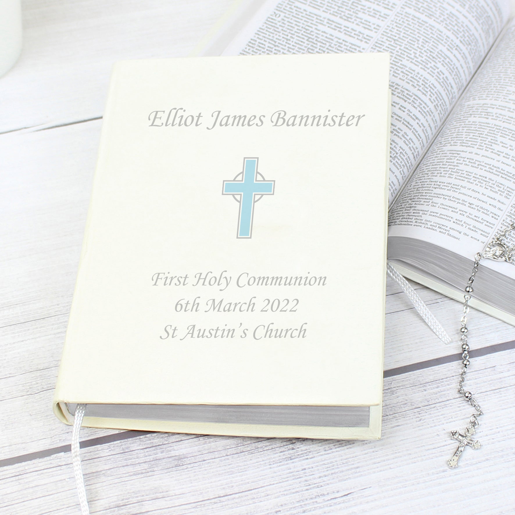 Personalised Blue Cross Holy Bible - Eco-friendly: 2 - Books By Gift Moments
