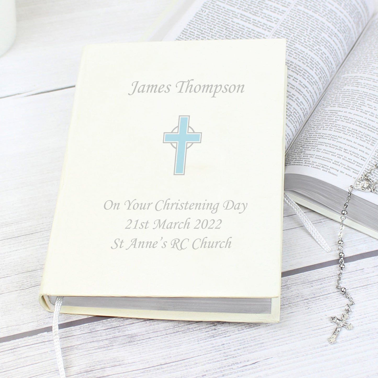 Personalised Blue Cross Holy Bible - Eco-friendly: 3 - Books By Gift Moments