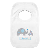 Personalised Blue Elephant 0-3 Months Baby Bib: 2 - Baby Clothing By Gift Moments