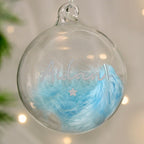 Personalised Blue Feather Silver Name Glass Baubles - Shop Christmas Baubles At Gift Moments - 3
