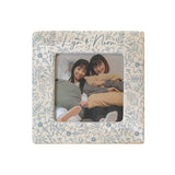 Personalised Blue Floral Ceramic 4x4 Frame: 4 - Photo Frames By Gift Moments