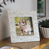 Personalised Blue Floral Ceramic 4x4 Frame: 1 - Photo Frames By Gift Moments