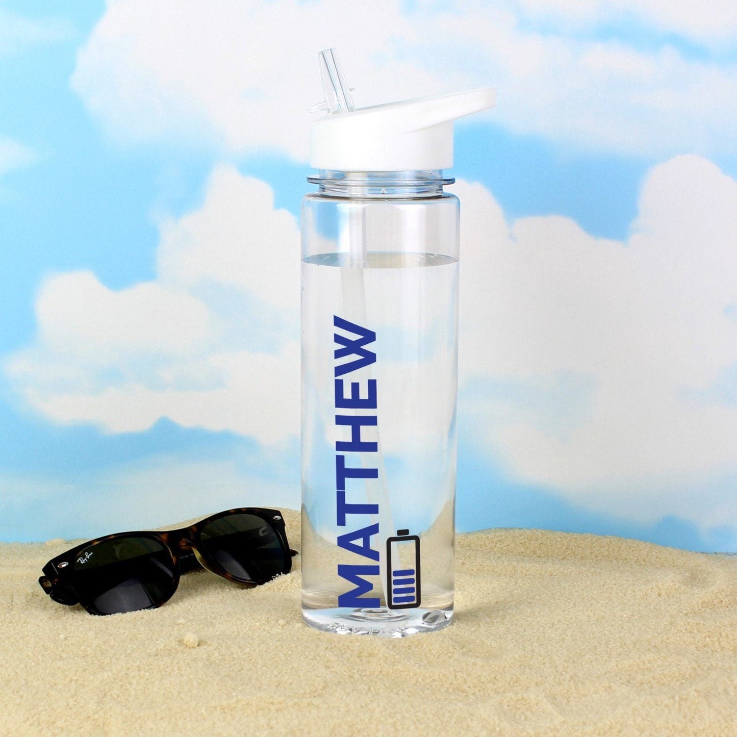 Personalised Blue Fuel Water Bottle: 2 - Water Bottles By Gift Moments