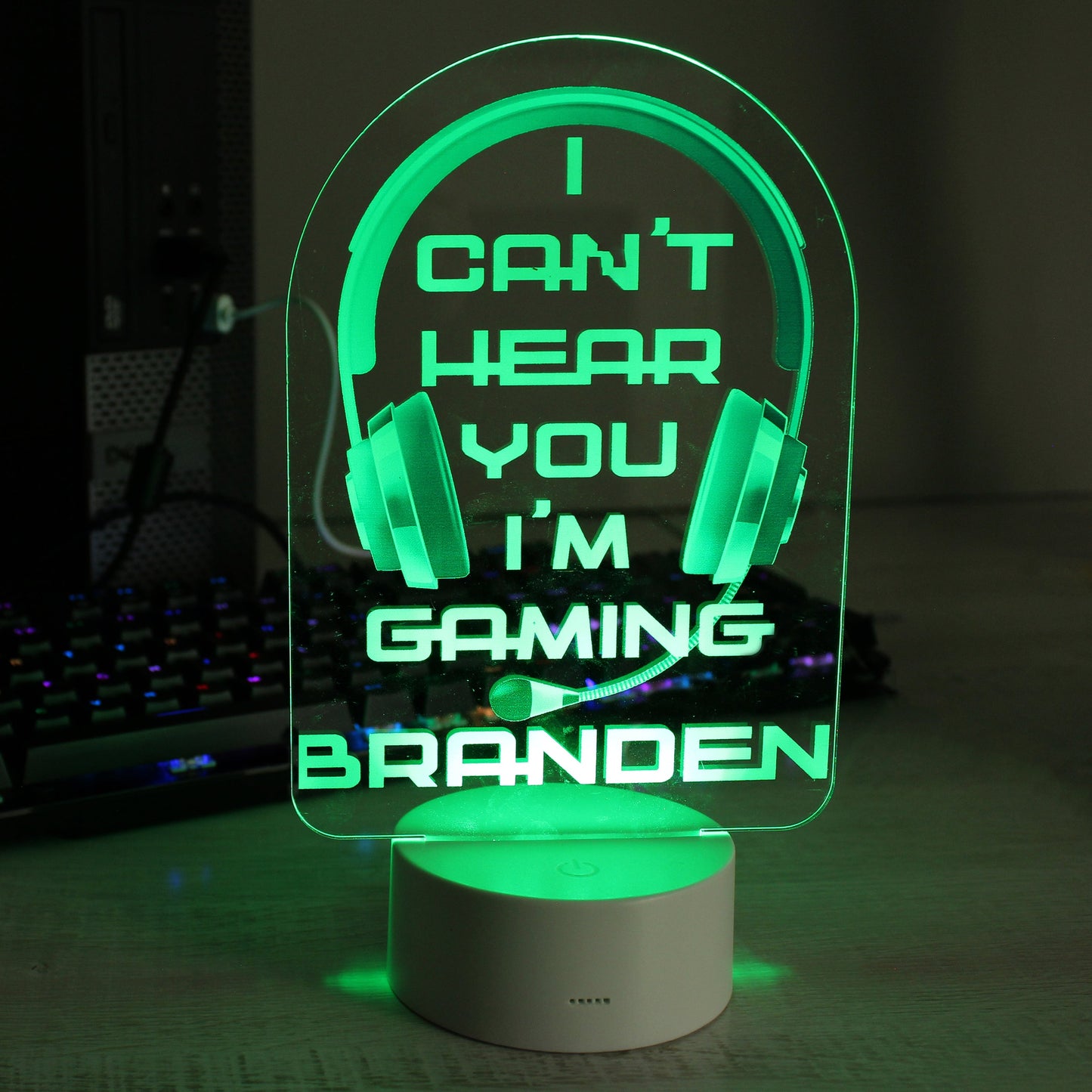 Personalised Blue Gaming LED Colour Changing Night Light: 2 - LED Lighting By Gift Moments