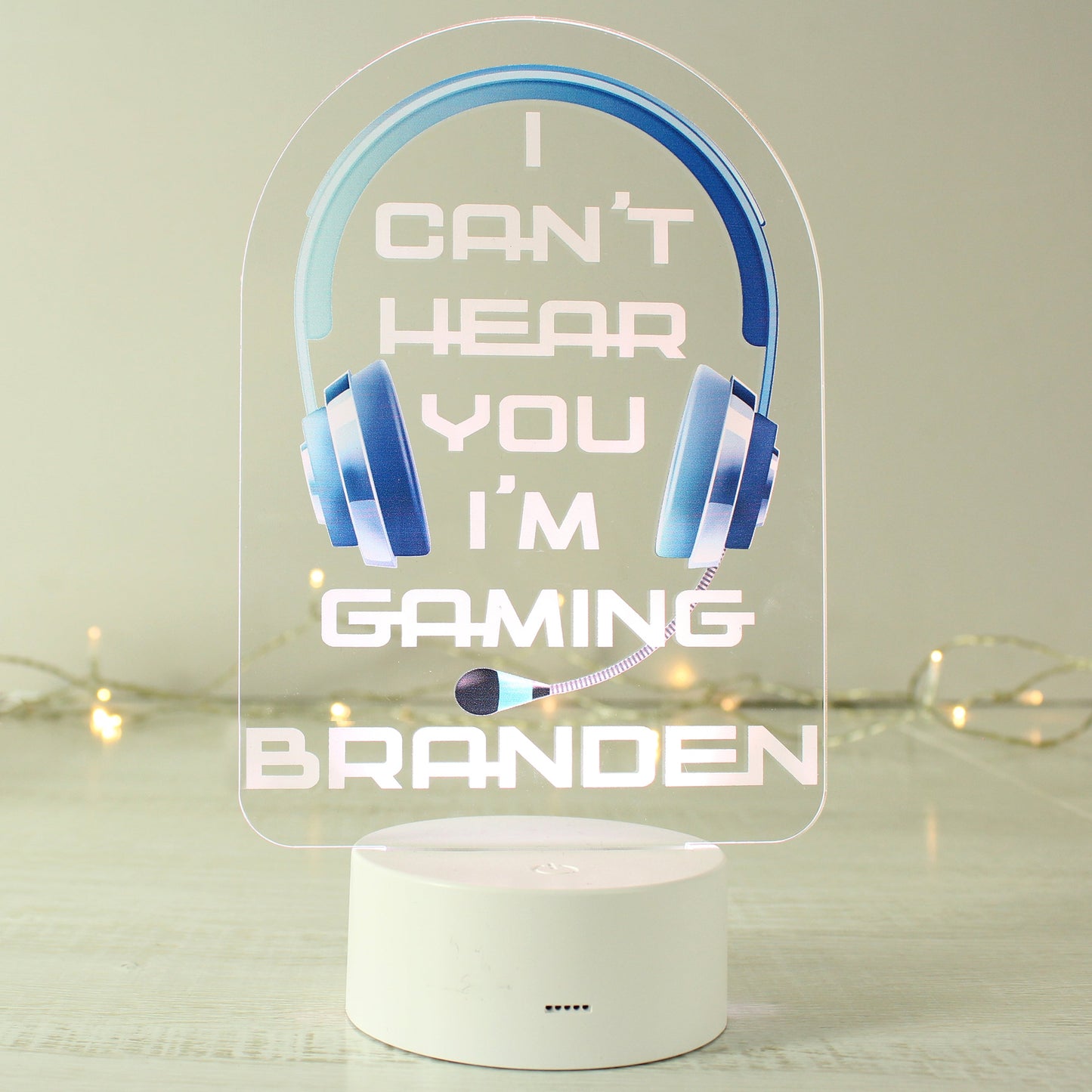 Personalised Blue Gaming LED Colour Changing Night Light: 5 - LED Lighting By Gift Moments