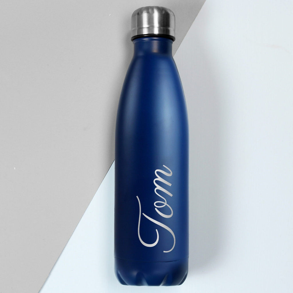 Personalised Blue Metal Insulated Drinks Bottle - Shop Water Bottles At Gift Moments - 3