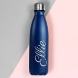Personalised Blue Metal Insulated Drinks Bottle: 2 - Water Bottles By Gift Moments