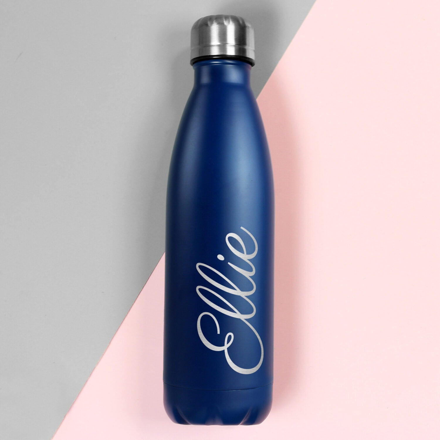 Personalised Blue Metal Insulated Drinks Bottle: 2 - Water Bottles By Gift Moments