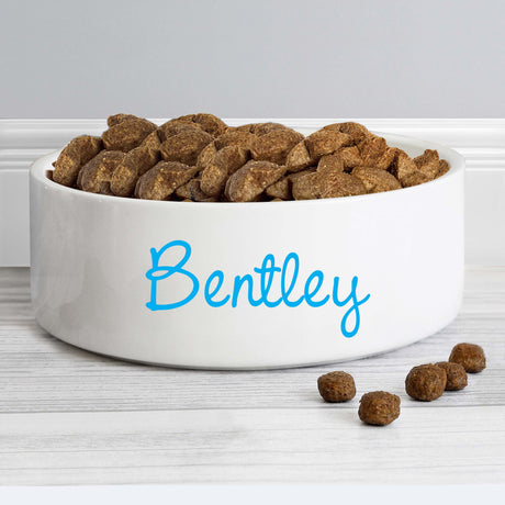 Personalised Blue Name 14cm Medium Pet Bowl: 2 - Pet Products By Gift Moments