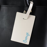 Personalised Blue Name Cream Luggage Tag: 1 - Luggage Tags By Gift Moments