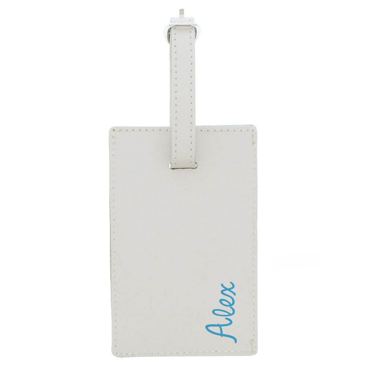 Personalised Blue Name Cream Luggage Tag: 2 - Luggage Tags By Gift Moments