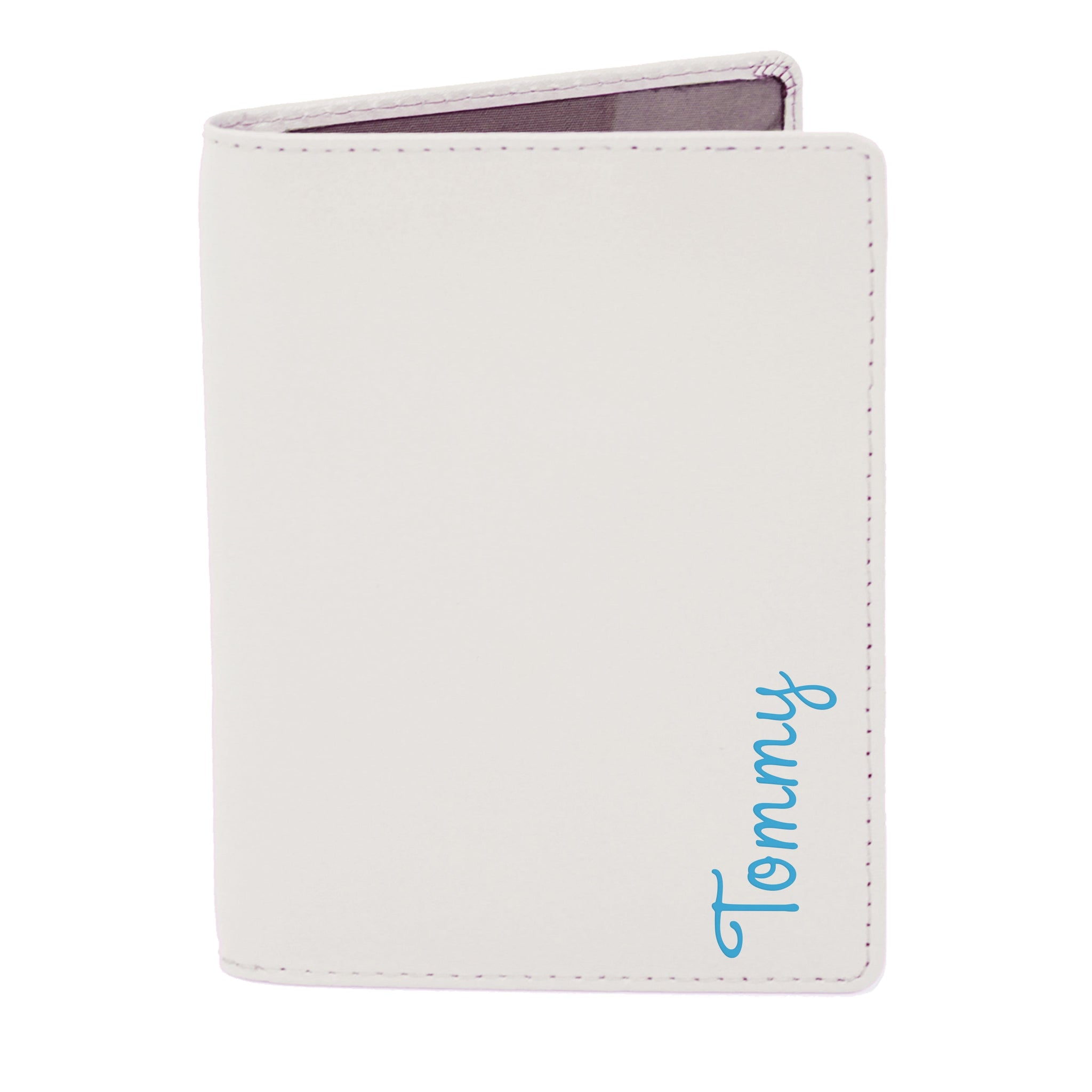Personalised Blue Name Cream Passport Holder: 2 - Passport Holders By Gift Moments