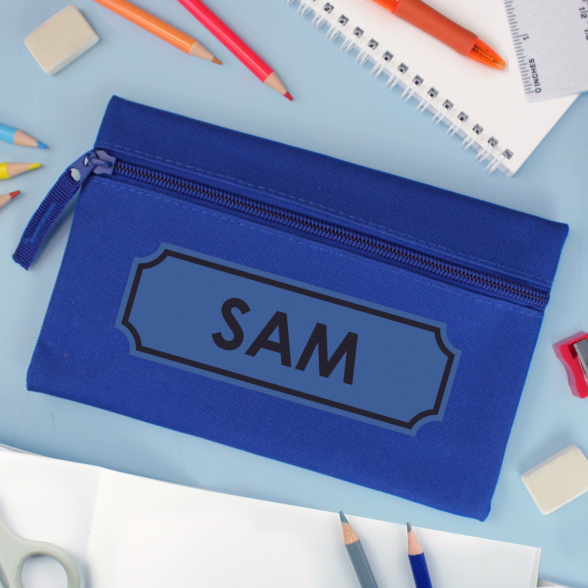 Personalised Blue Pencil Case: 3 - Pencil Cases & Sets By Gift Moments
