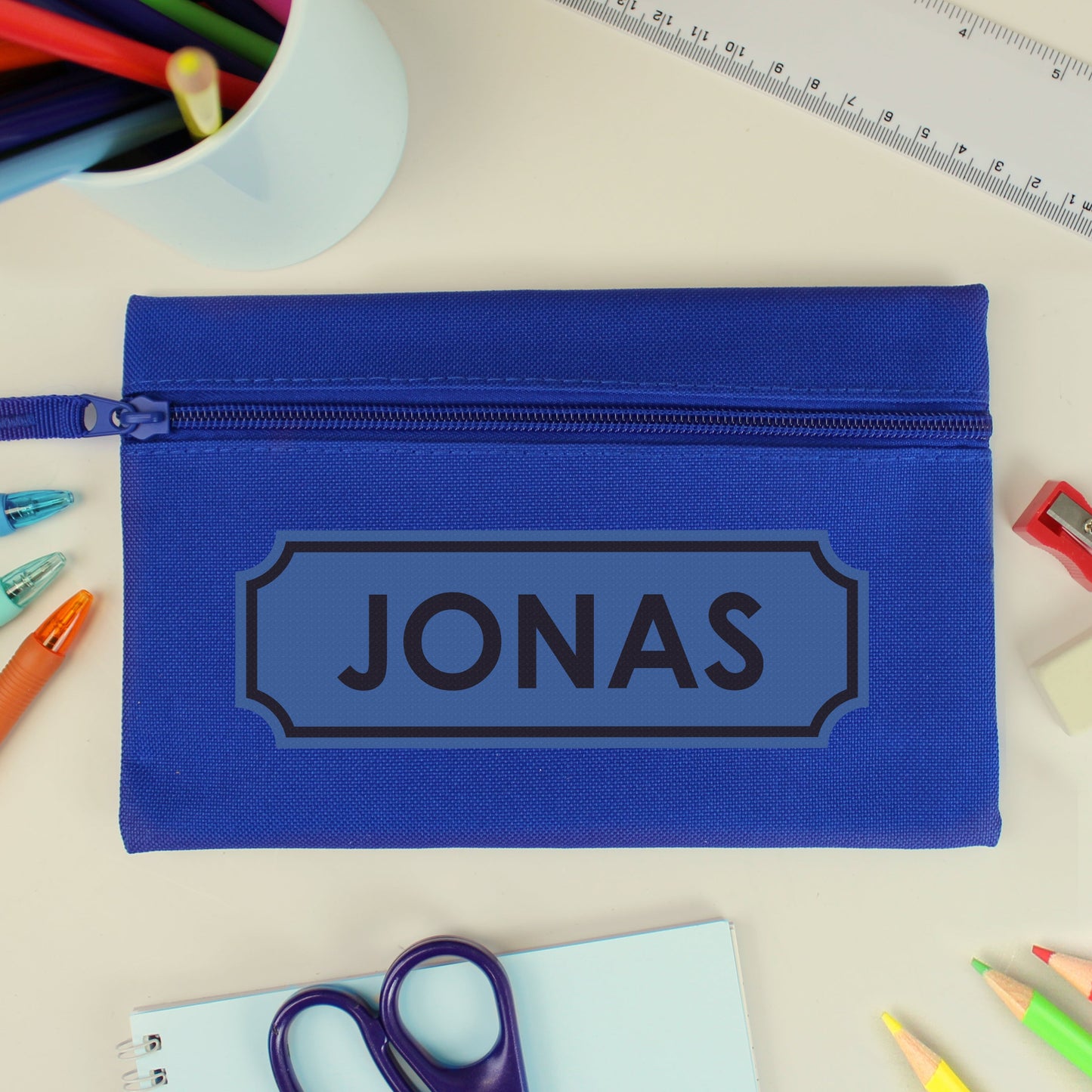Personalised Blue Pencil Case: 2 - Pencil Cases & Sets By Gift Moments