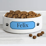 Personalised Blue Plaque 14cm Medium Pet Bowl: 3 - Pet Products By Gift Moments