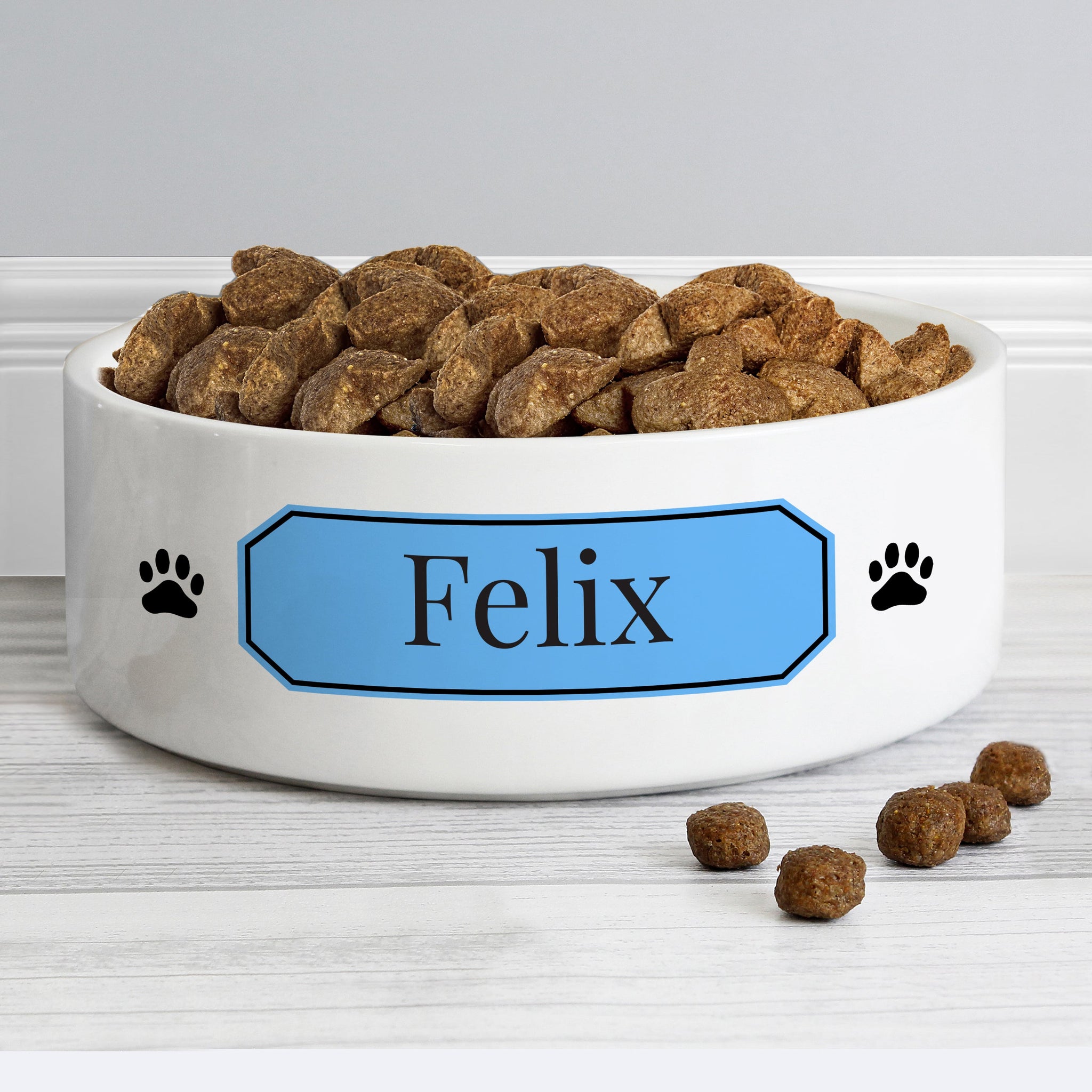 Personalised Blue Plaque 14cm Medium Pet Bowl: 3 - Pet Products By Gift Moments