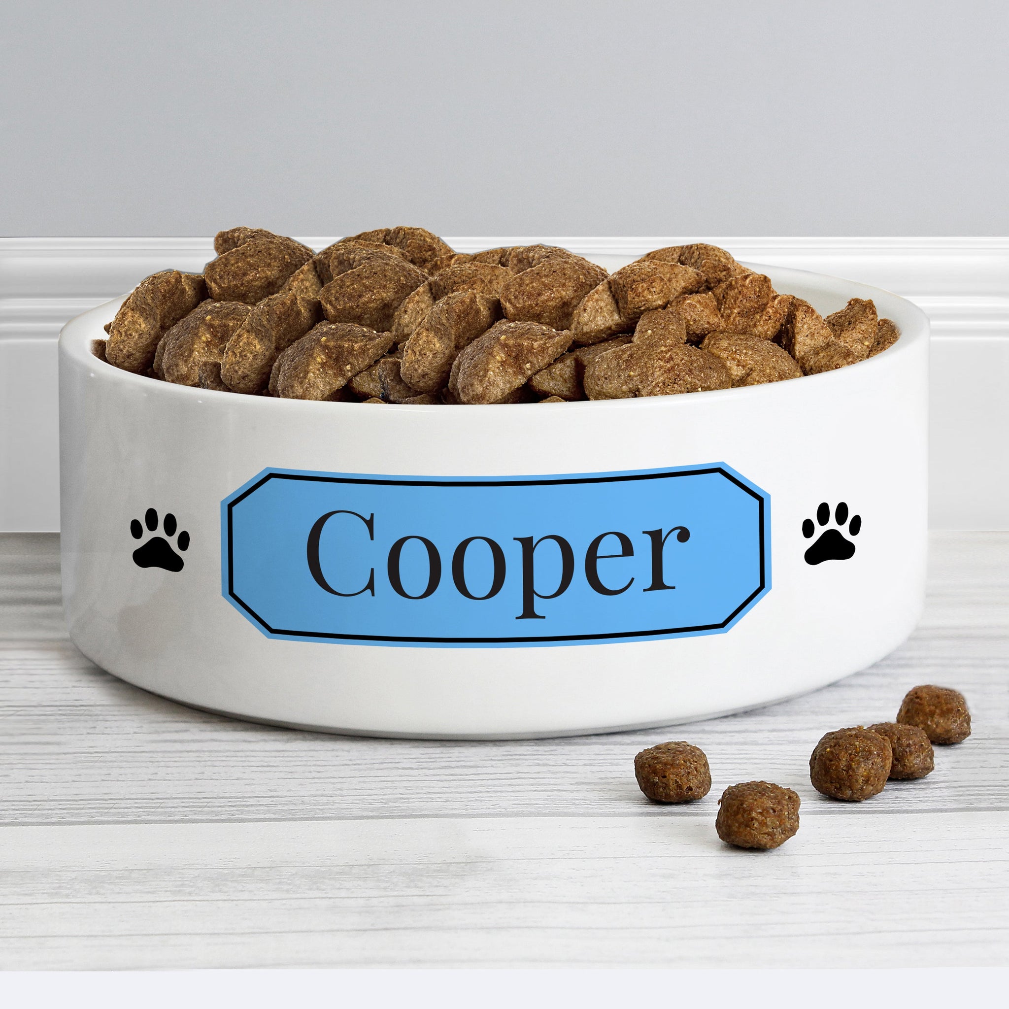 Personalised Blue Plaque 14cm Medium Pet Bowl: 4 - Pet Products By Gift Moments