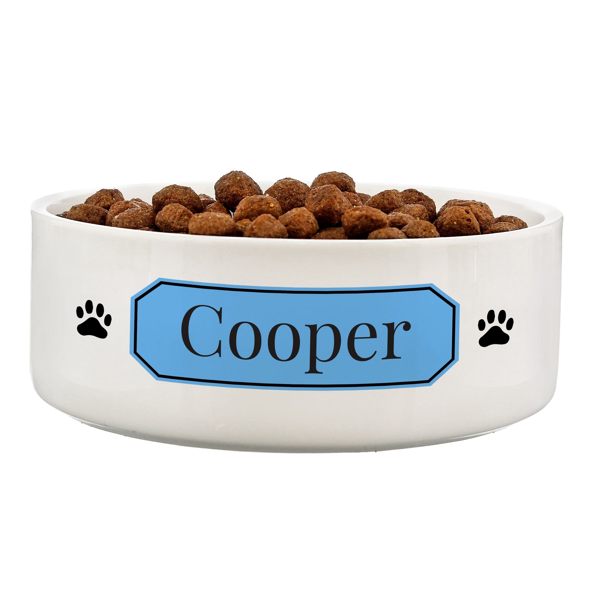 Personalised Blue Plaque 14cm Medium Pet Bowl: 2 - Pet Products By Gift Moments