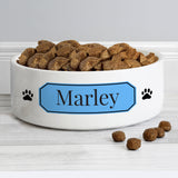 Personalised Blue Plaque 14cm Medium Pet Bowl: 1 - Pet Products By Gift Moments
