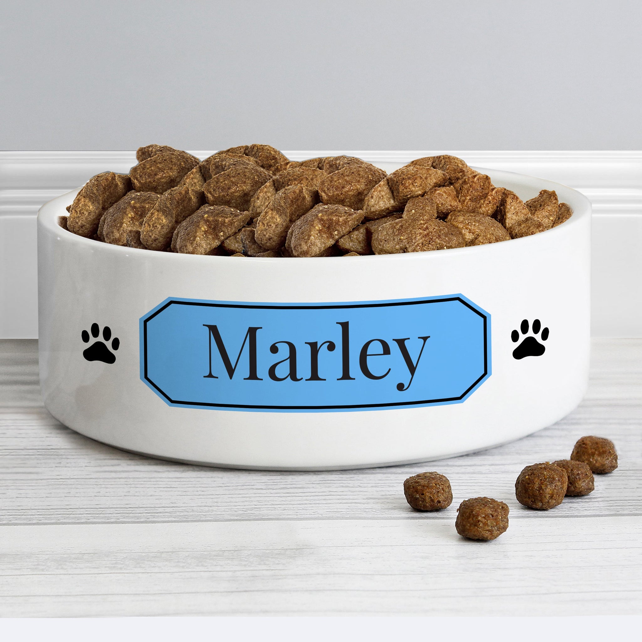 Personalised Blue Plaque 14cm Medium Pet Bowl: 1 - Pet Products By Gift Moments