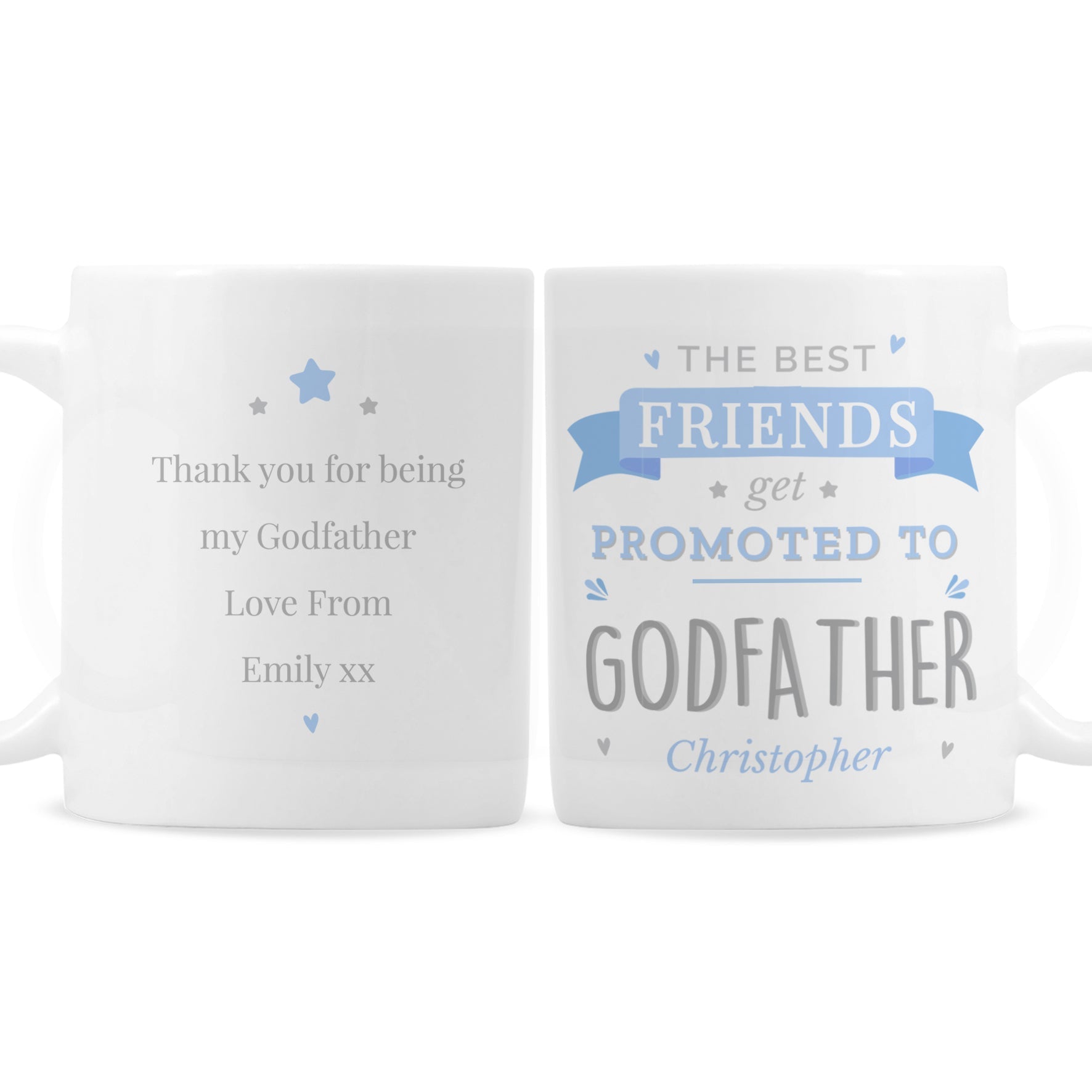 Personalised Blue Promoted to Mug: 5 - Mugs By Gift Moments