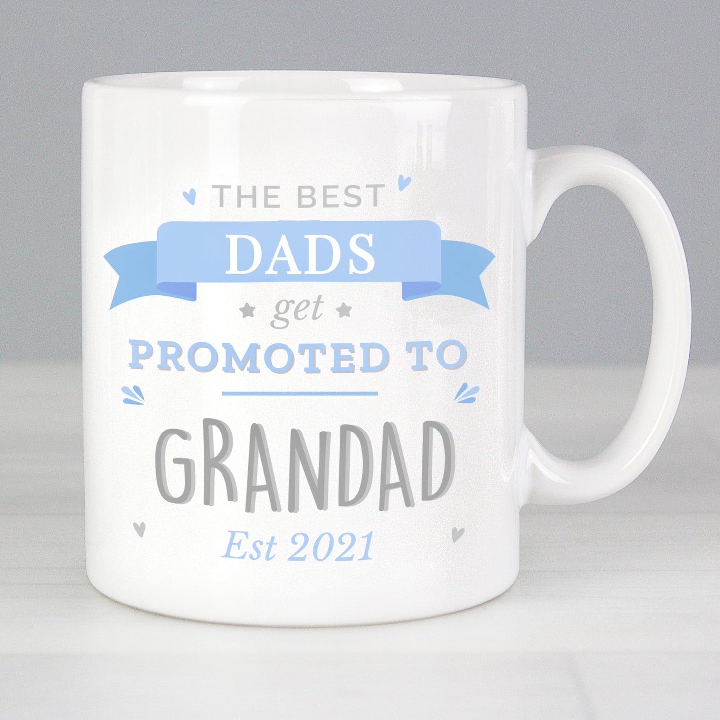 Personalised Blue Promoted to Mug: 1 - Mugs By Gift Moments