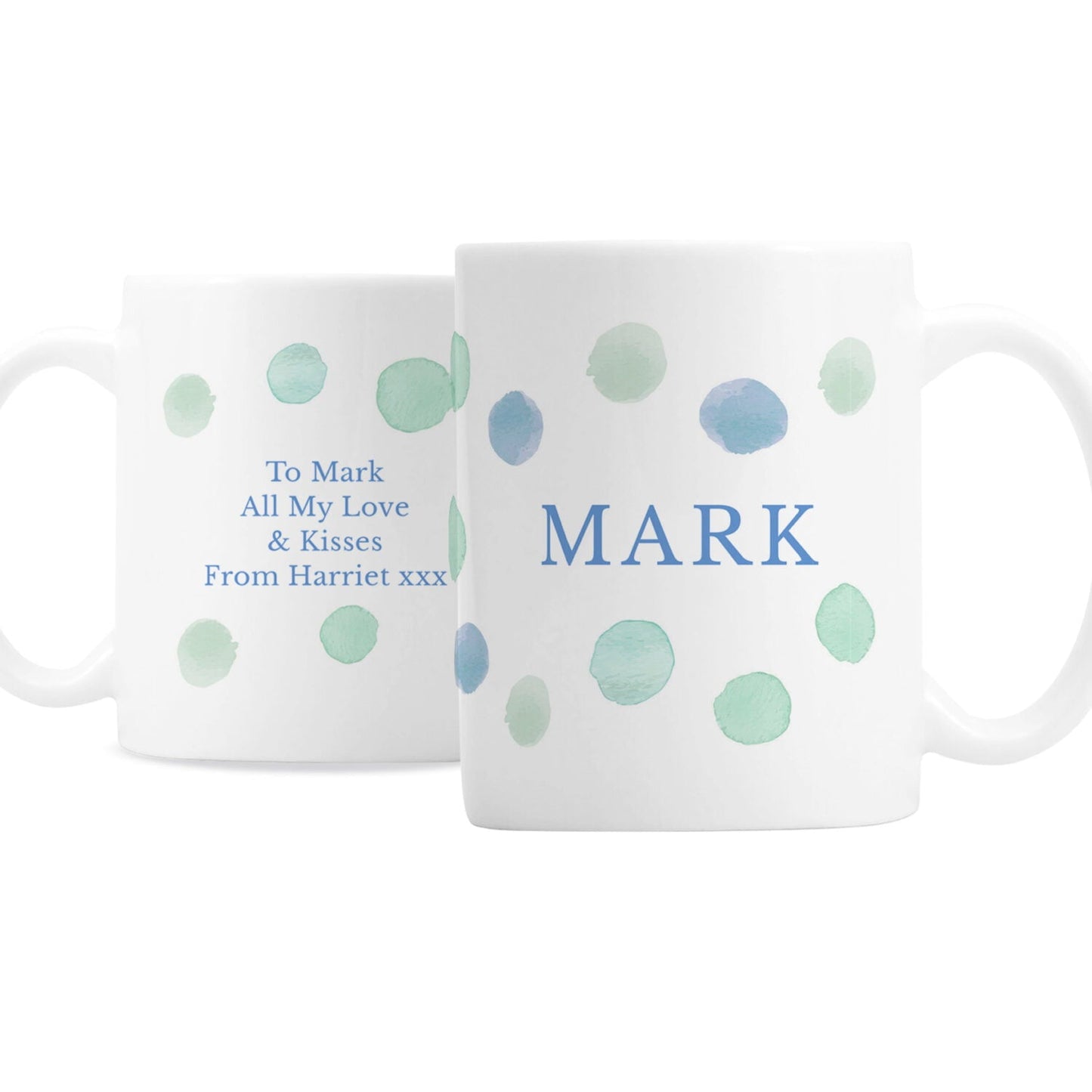 Personalised Blue Spot Mug: 4 - Mugs By Gift Moments