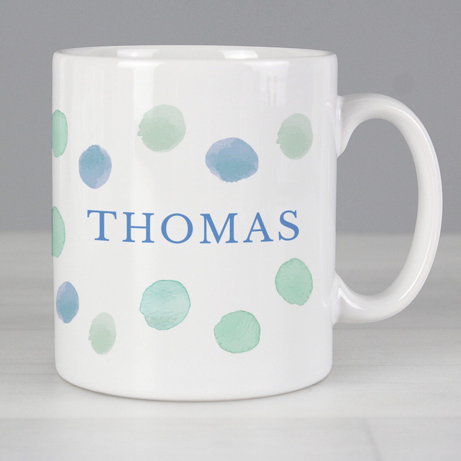 Personalised Blue Spot Mug: 3 - Mugs By Gift Moments
