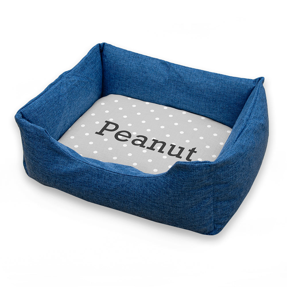 Personalised Blue Spots Comfort Dog Beds: 2 - Pet Products By Gift Moments
