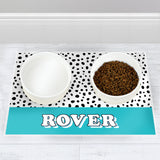Personalised Blue Spots Dog Pet Bowl Mat: 3 - Pet Products By Gift Moments