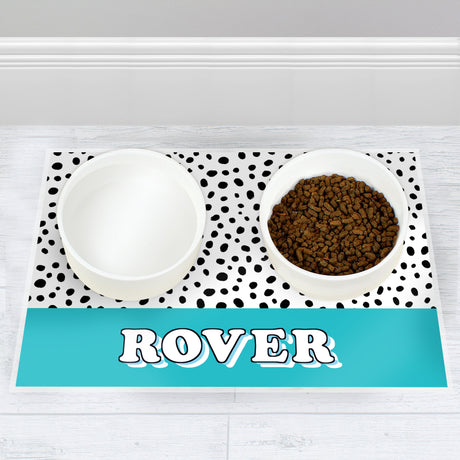 Personalised Blue Spots Dog Pet Bowl Mat: 3 - Pet Products By Gift Moments