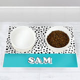 Personalised Blue Spots Dog Pet Bowl Mat: 2 - Pet Products By Gift Moments
