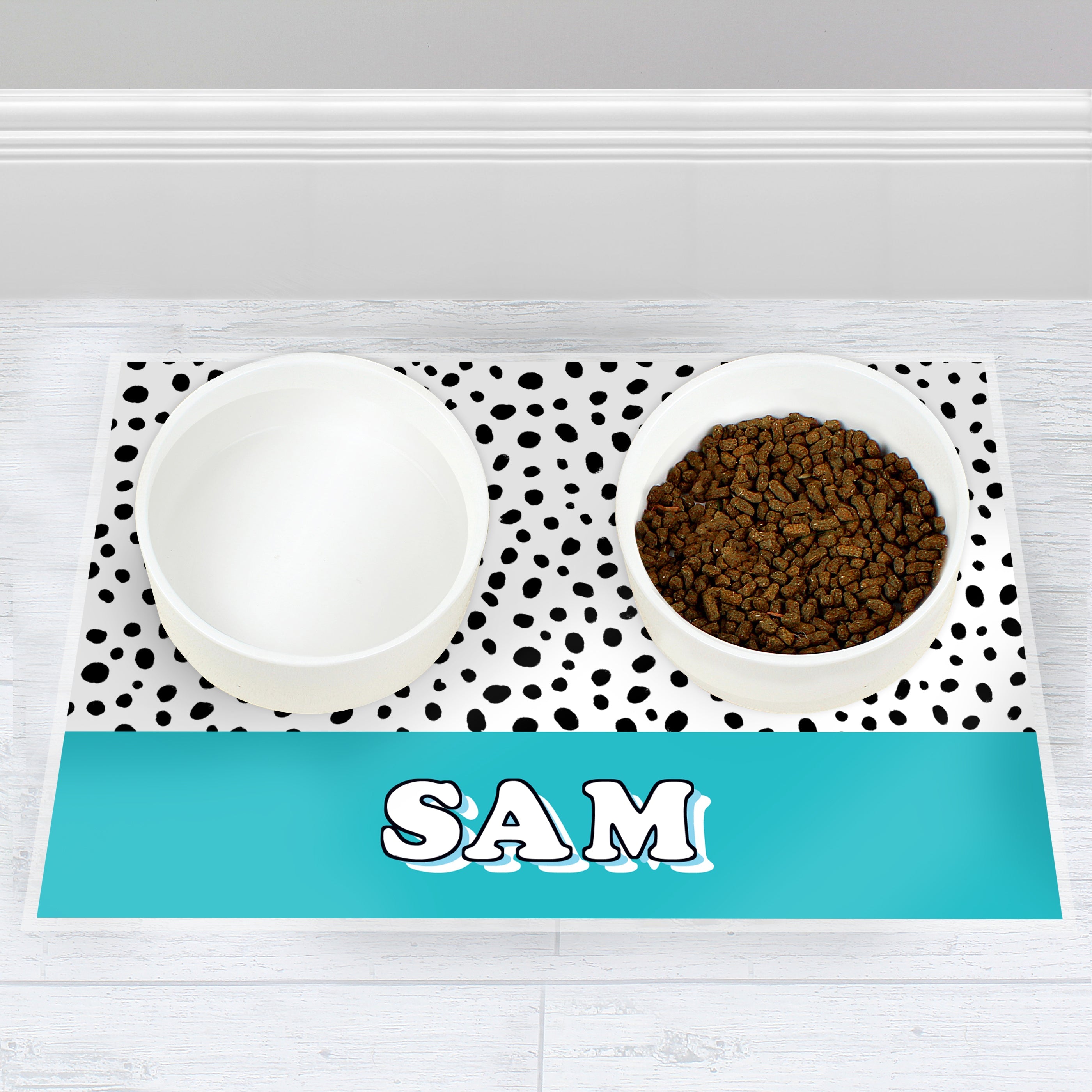 Personalised Blue Spots Dog Pet Bowl Mat - Shop Pet Products At Gift Moments - 2