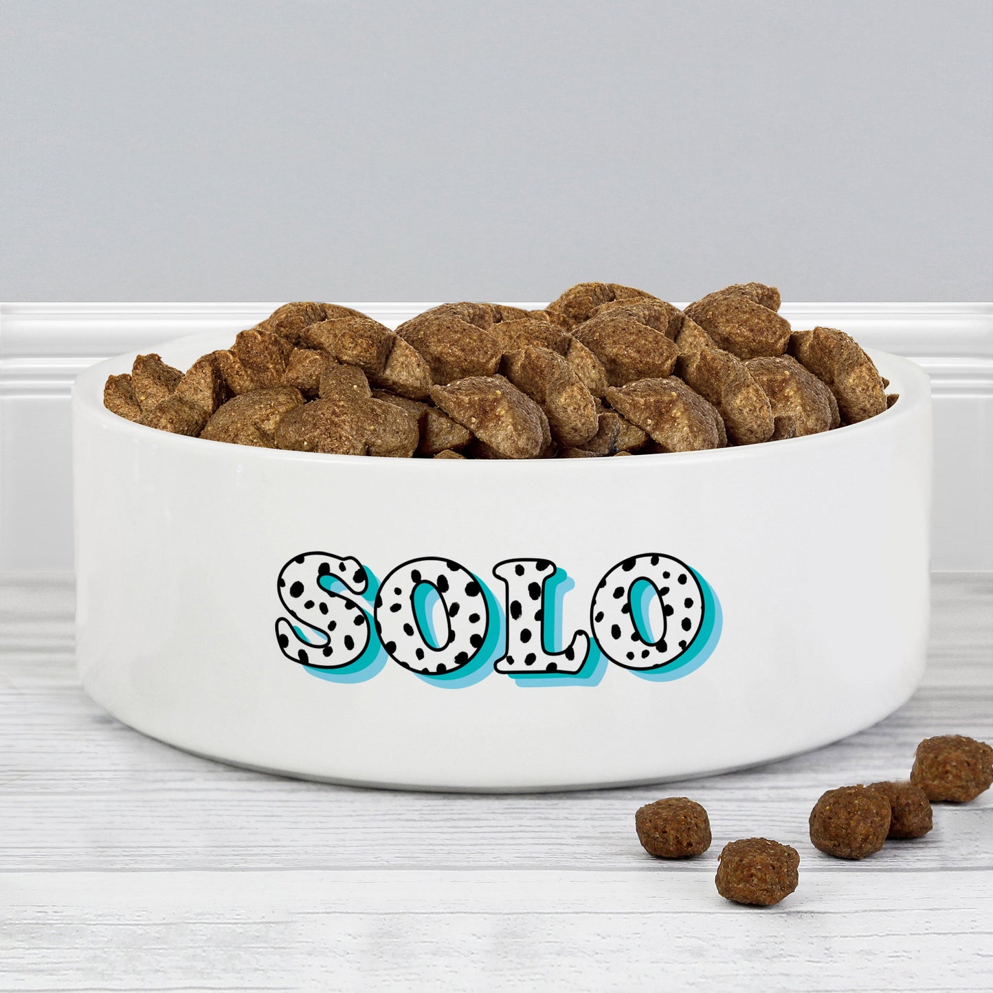 Personalised Blue Spots Name 14cm Medium Pet Bowl: 1 - Pet Products By Gift Moments