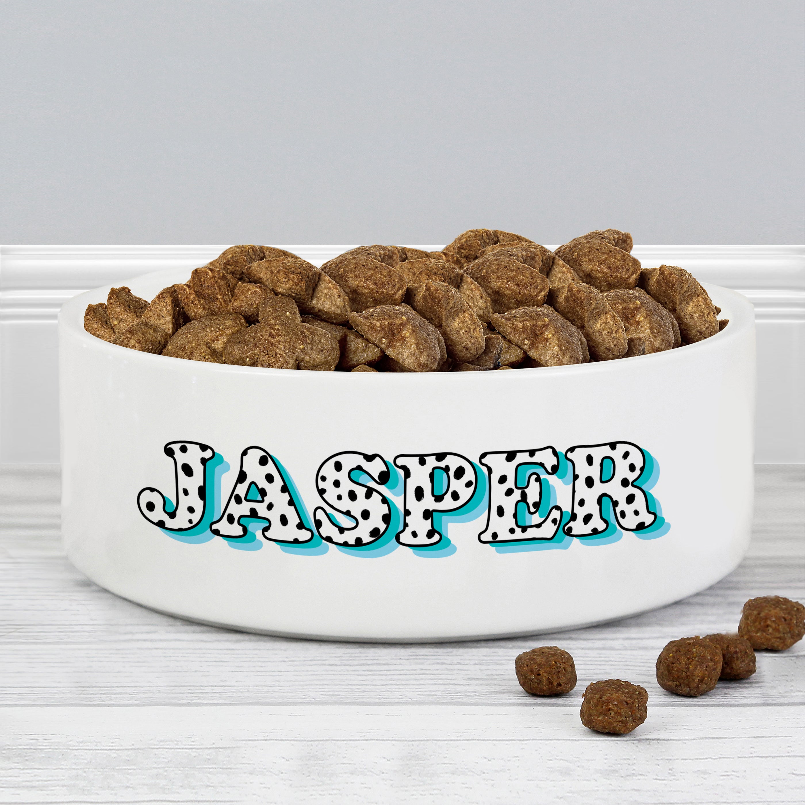 Personalised Blue Spots Name 14cm Medium Pet Bowl - Shop Pet Products At Gift Moments - 3